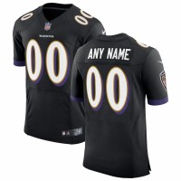 Baltimore Ravens Men's Nike Black Speed Machine Elite Custom Jersey
